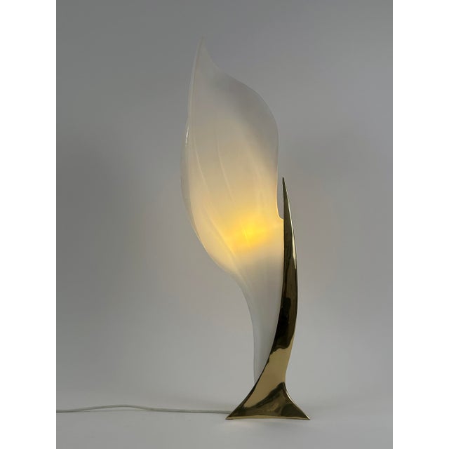 Modernist Acrylic and Brass Table Lamp by Maison Rougier, 1970s For Sale - Image 12 of 18