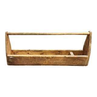 Large Primitive Wood Tool Holder, Table Centerpiece, Floral Display, Etc. For Sale