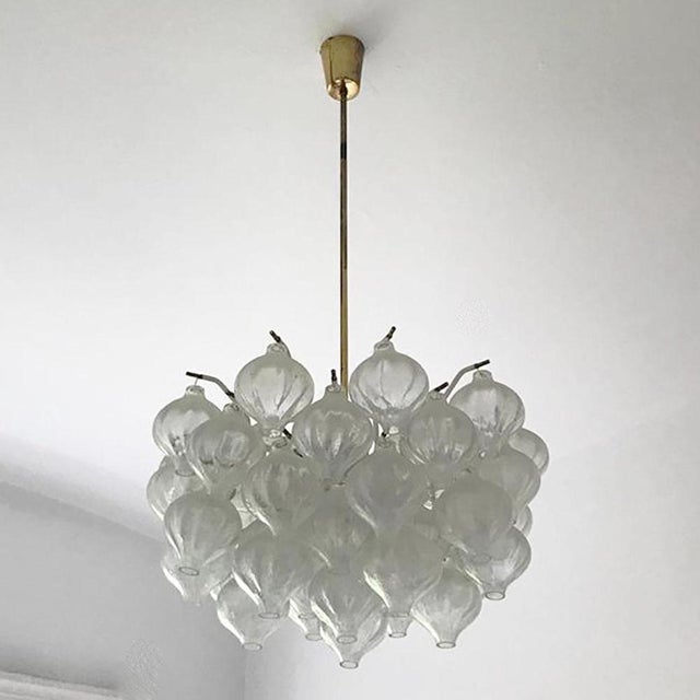 Kalmar Mid-Century Austrian Blown Glass Tulip Chandelier attributed to J.T. Kalmar, 1960s For Sale - Image 4 of 7