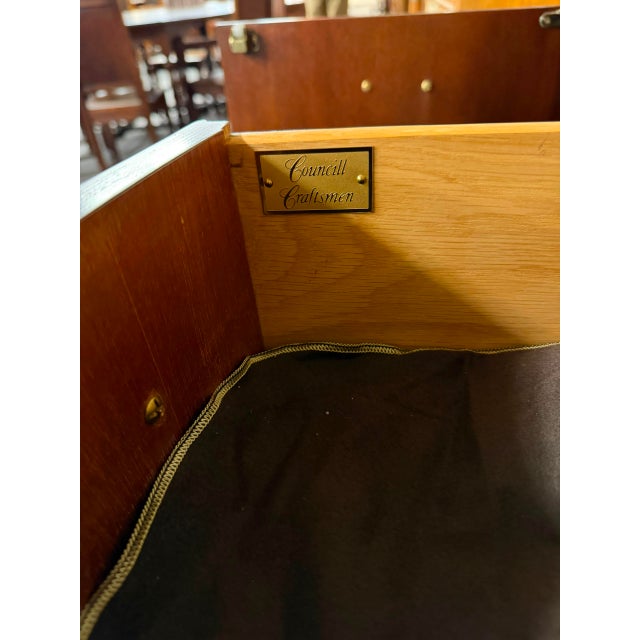 Brown Late 20th Century Hepplewhite Style Mahogany Console Sideboard With Satinwood Inlay, Circa 1990 For Sale - Image 8 of 12