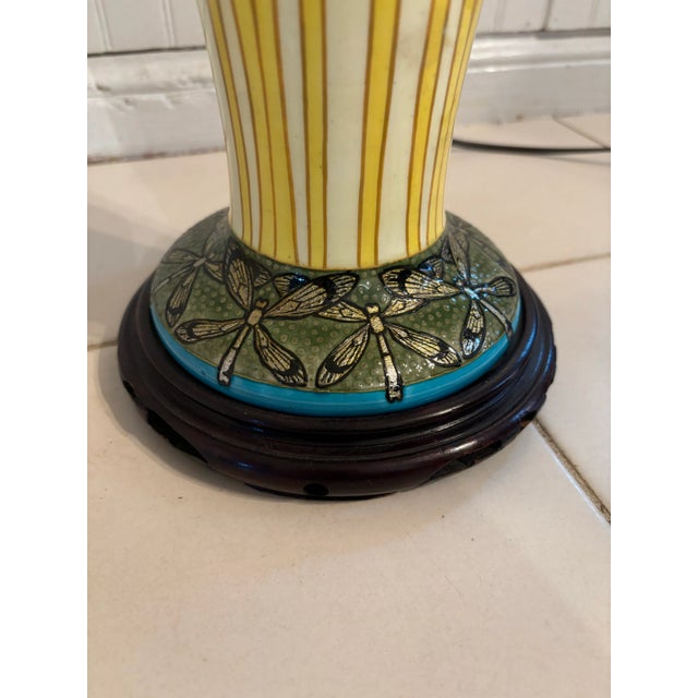 Art Nouveau Art Nouveau Lamp With Iris and Dragonflies, Early 20th Century For Sale - Image 3 of 11