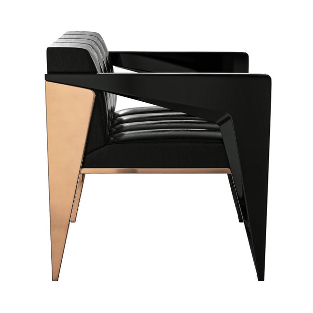 "Arcadia" Chair With Stainless Steel and Bronze, Handcrafted For Sale In Los Angeles - Image 6 of 8