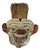 Folk Art Clown Whisk Broom Holder: Hand-Painted Wood Decor For Sale