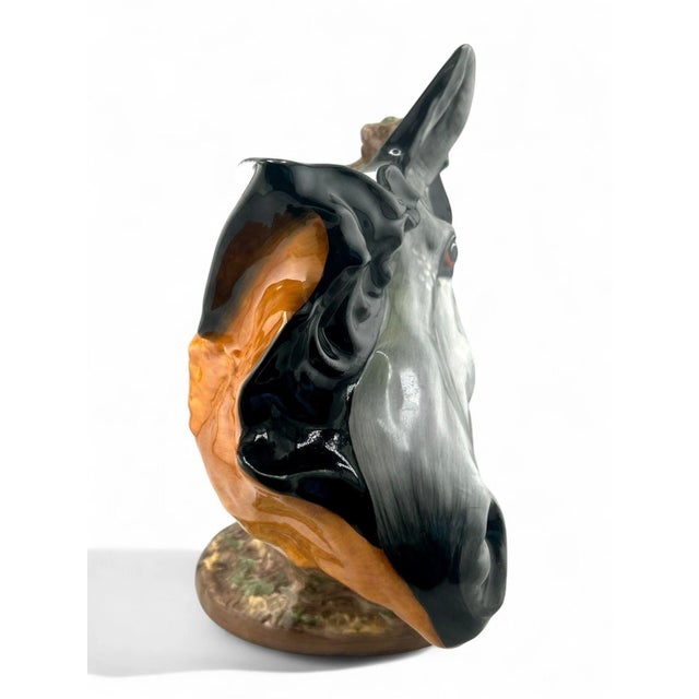 Traditional 1990s Royale Stratford Double Stirrup Horse & Fox Head Porcelain Pitcher For Sale - Image 3 of 6