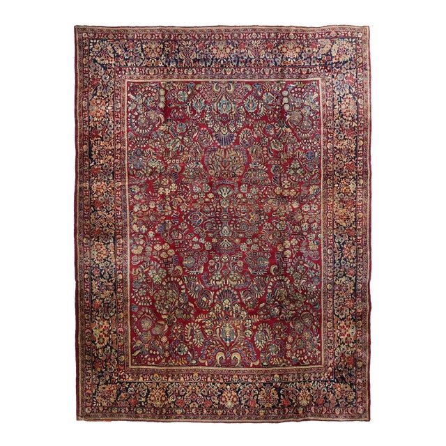 Antique Sarouk Rug 9'1'' X 12'0'' For Sale