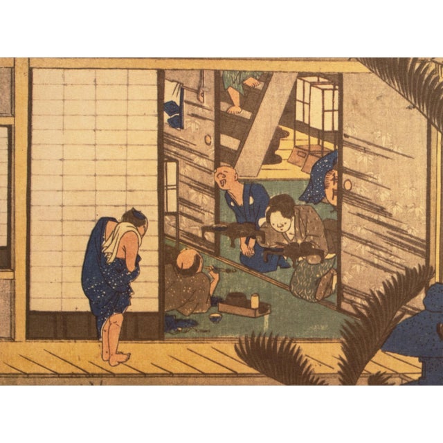 Gray 1960 After Hiroshige "The 53 Stations of Tokaido Road: 36th Station" French Ukiyo-E Print For Sale - Image 8 of 10