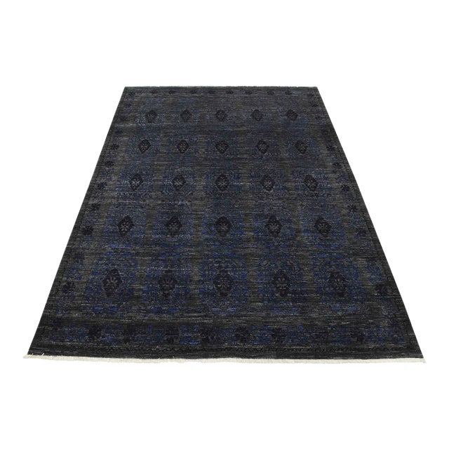Modern Rug 8’2” X 10’2” Gray Wool Hand-Knotted Carpet For Sale