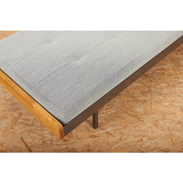 Daybed with Brown Lacquered Metal with Oak Trim Frame, Holland, 1970 For Sale - Image 5 of 11