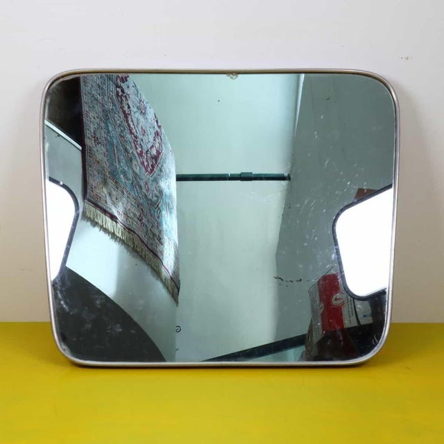 Wooden Mirror with Aluminum Edge, 1940s For Sale - Image 12 of 12