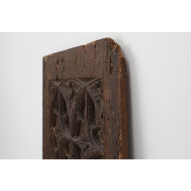 Gothic Carved Oak Relief Panel, France, 15th Century For Sale - Image 4 of 10