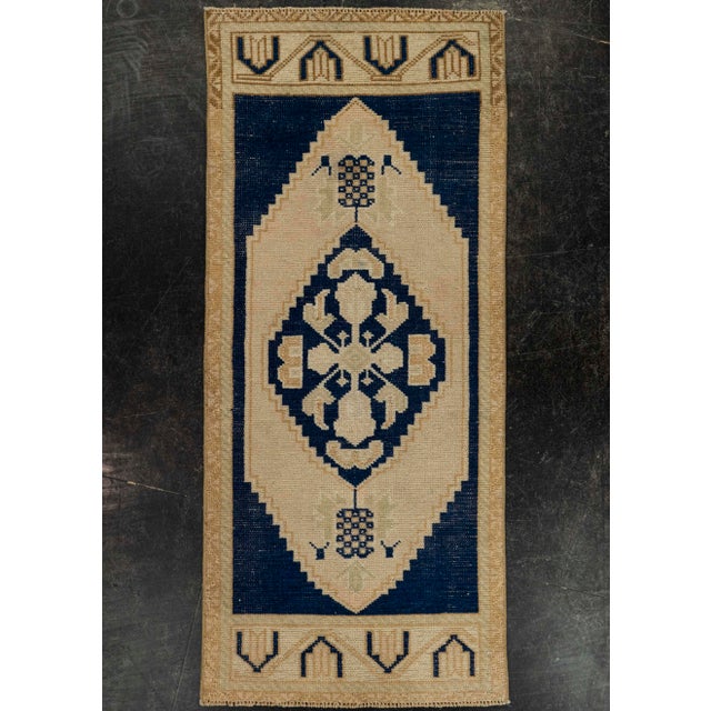 Brown Turkish Mini Rug Oriental Hand Knotted Vintage Rug 1'8" x 3'10" #21280 For Sale - Image 8 of 8