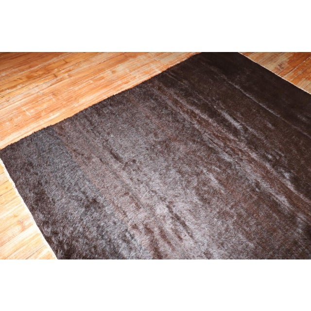 Late 20th century black mohair rug