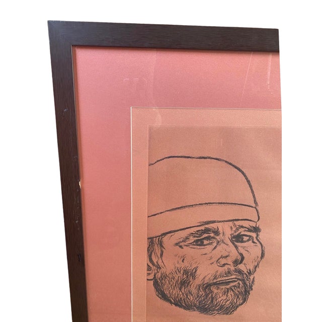 Vintage R.B. Kitaj, Charcoal Self-Portrait Lithograph in Apricot Tones, Signed and Numbered For Sale - Image 12 of 12