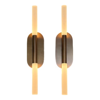 Restoration Hardware Rousseau Vintage Brass Sconces, Pair For Sale