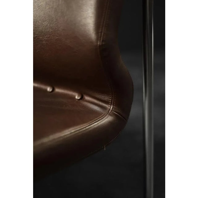 Mid-Century Modern German 2-Seater Brown Steel Frame Lounge Sofa, 1970s For Sale - Image 6 of 18