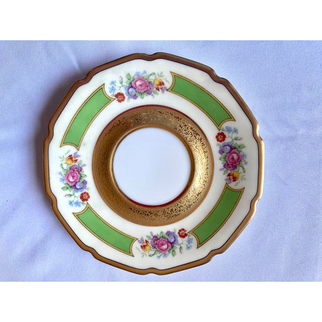 Antique Tressemanes & Vogt Limoges "La Cloche" Cream Soup Bowls & Saucers - Set of 12 For Sale - Image 16 of 18