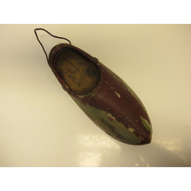 Early 20th Century Painted Wooden Shoe Mold Folk Art For Sale - Image 4 of 9