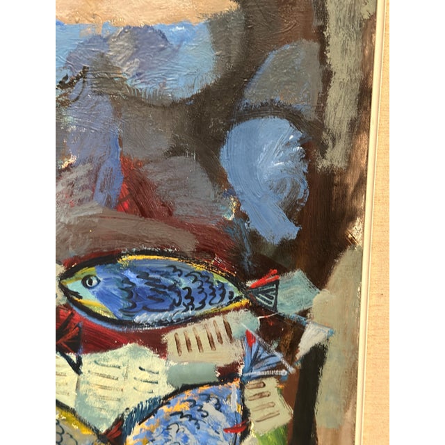 Bertil Wahlberg, Fishmonger, 1960s, Oil Painting on Canvas, Framed For Sale - Image 8 of 16