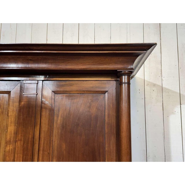 19th Century Empire Cherrywood Wardrobe For Sale - Image 6 of 16