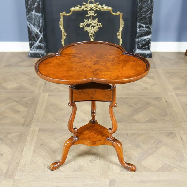 Traditional Burled Clover Table For Sale - Image 4 of 12