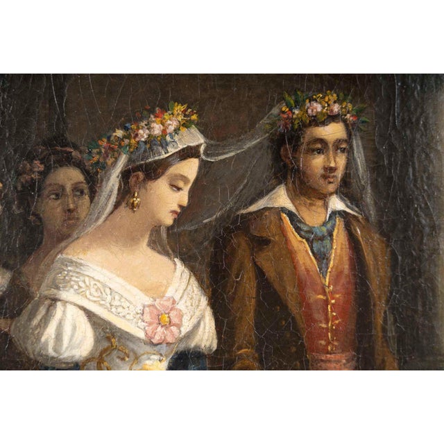 Italian School Artist, Wedding, Oil on Canvas, Early 19th Century For Sale - Image 7 of 9