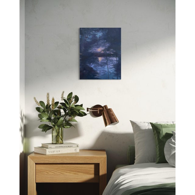 "moonlit kiss" is an original painting, part of an ongoing series exploring moonlight and observed landscapes. Details:...