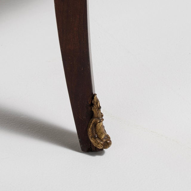 19th Century France Rich Mahogany Petite Marble-Top Side Table For Sale - Image 10 of 11