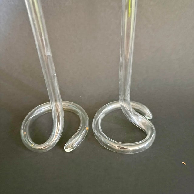 Glass Vintage Glass Tube Bud Vases – Elegant Minimalist Clear Glass Single Stem Vases For Sale - Image 7 of 8