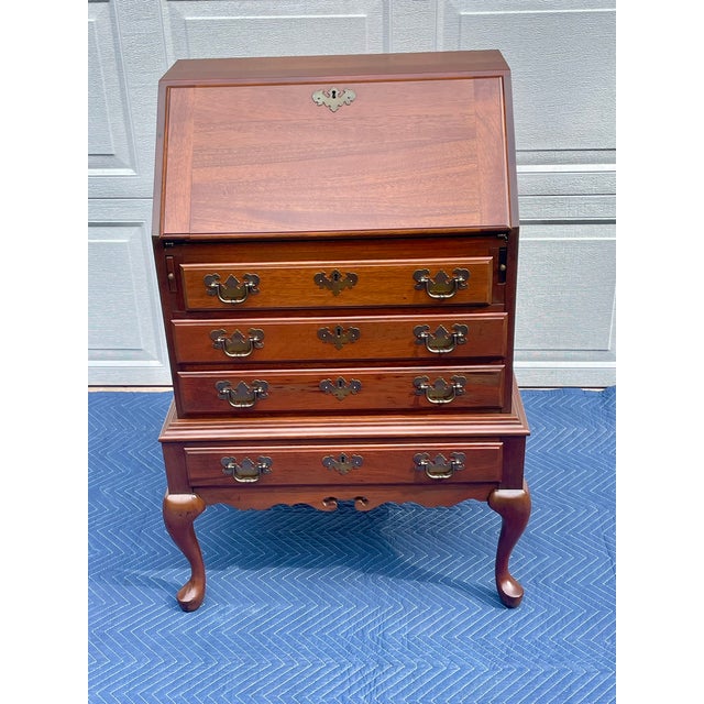 Mid-Century Maddox of Jamestown Mahogany Slant Front Secretary Desk For Sale - Image 18 of 18