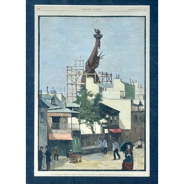 American Statue of Liberty Under Construction Framed Print, Antique 1880s Harper’s Weekly (New York) For Sale - Image 3 of 6