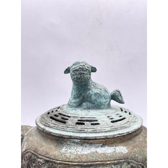 Antique China Bronze Incense Burner For Sale - Image 9 of 17