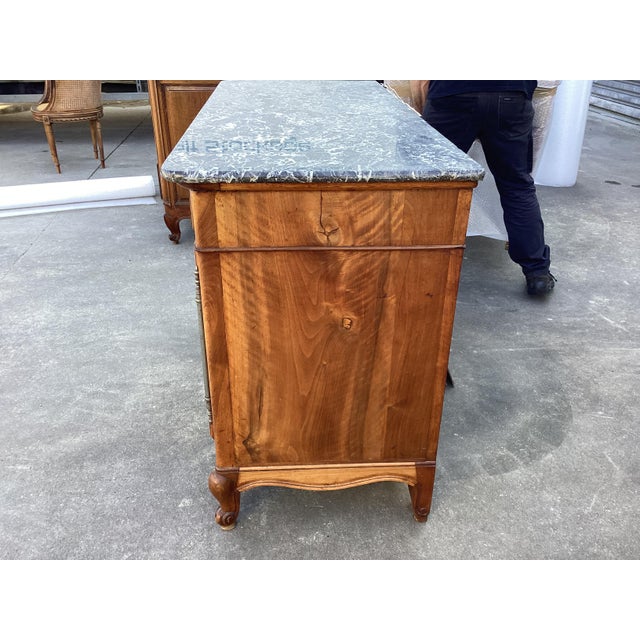 19th C. French Cherry Buffet W/ Marble Top For Sale - Image 10 of 10