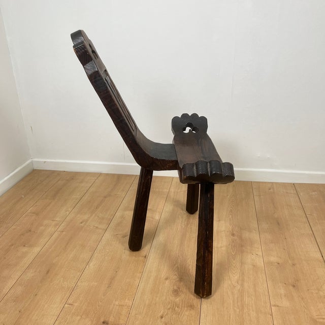 1970s Vintage Brutalist Chairs in Wood, 1950s, Set of 2 For Sale - Image 5 of 17