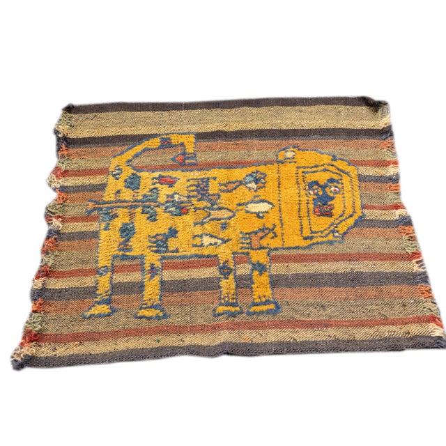 1920s Antique Handwoven Gabbeh Palas Textile Art For Sale - Image 5 of 8