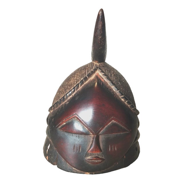 Mende Crescent-Moon Wooden Helmet Mask, Sierra Leone, 1960 For Sale