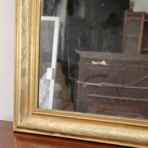 Gold Leaf Decorated Mirror For Sale - Image 5 of 9