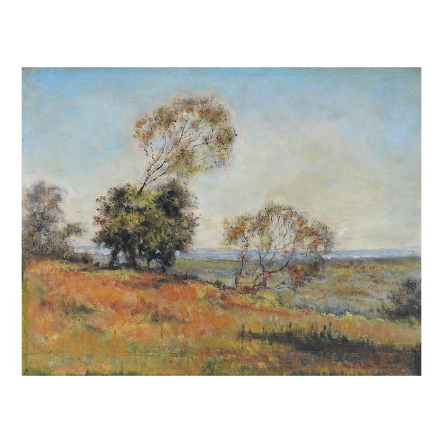 Mid 20th Century Windswept Impressionist Landscape Painting For Sale