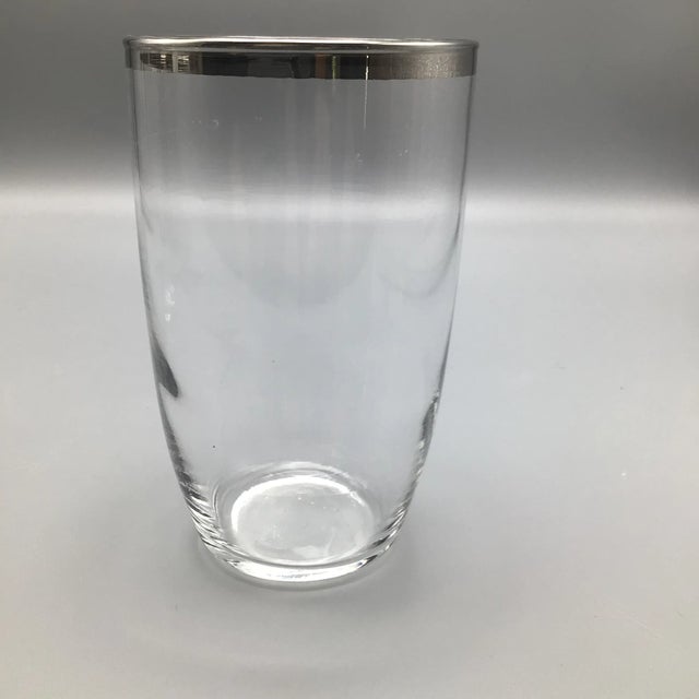 Mid-Century Modern Crystal Platinum Rim Dorothy Thorpe Tumblers-Set of 5 For Sale - Image 3 of 12