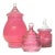 Cranberry Lidded Glass Storage Container Curation - Group of 3 For Sale