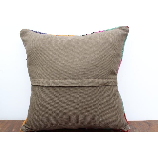 Turkish Kilim Decorative Pillow Cover - 19"x19" For Sale - Image 9 of 10