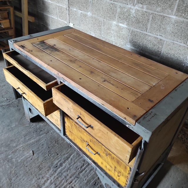 Industrial Tool Cabinet Workbench with 8 Drawers from Opel Blitz For Sale - Image 6 of 10