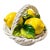 Italian Ceramic Lemon Basket With Braided Handle, Made in Italy For Sale