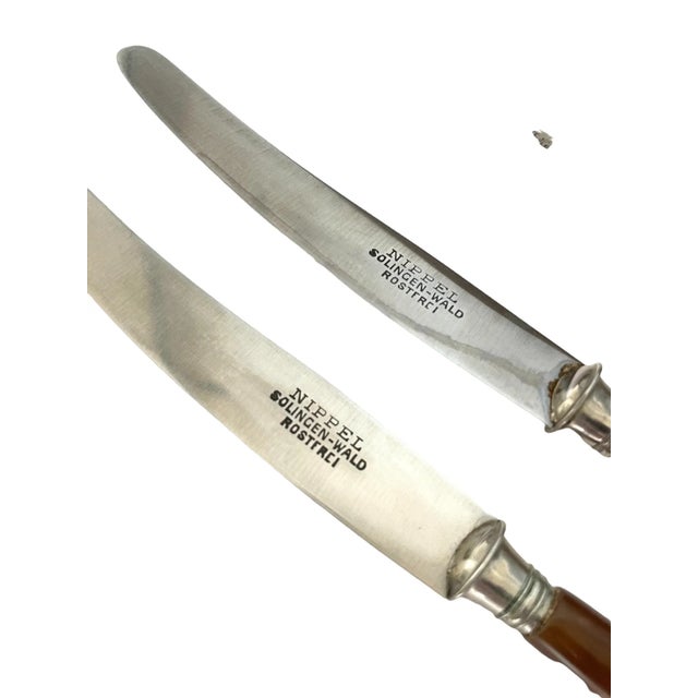 Vintage Nippel Solingen Wald Cheese Knives With Bakelite Handles. Set of 6. Made in Germany. Add an elegant touch to a...
