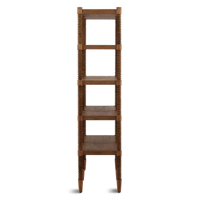 Carved Spindle Wood Bookcase For Sale - Image 4 of 4