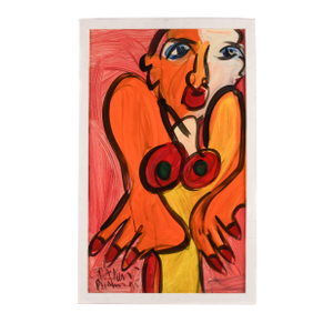 Framed Signed Peter Keil Expressionist "Dreaming Housewife 1995"