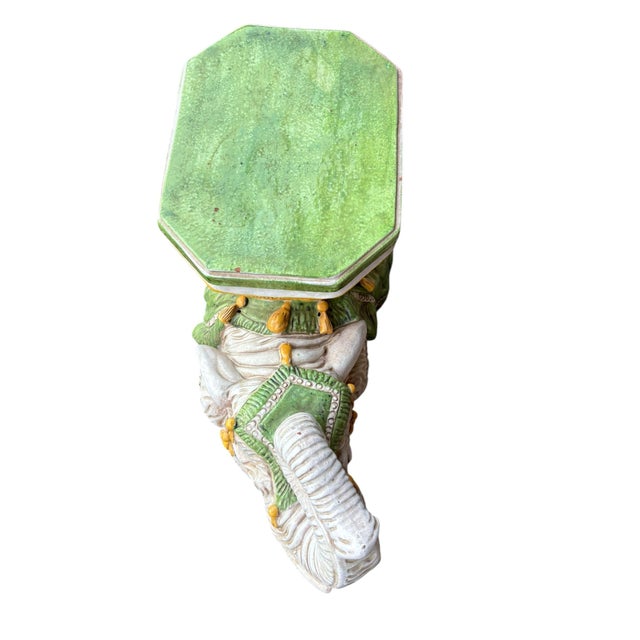 Alabaster 1960s Vintage Italian Terracotta Elephant Plant Stand Statue For Sale - Image 8 of 12