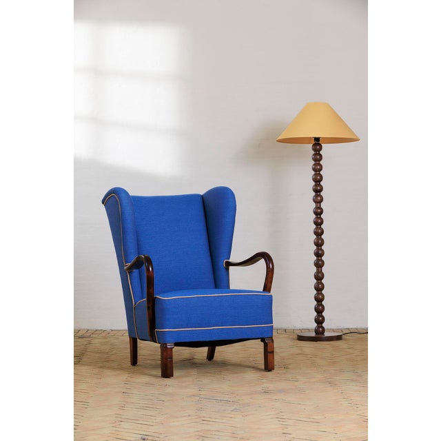 Royal Blue Armchair, 1950s For Sale - Image 6 of 6