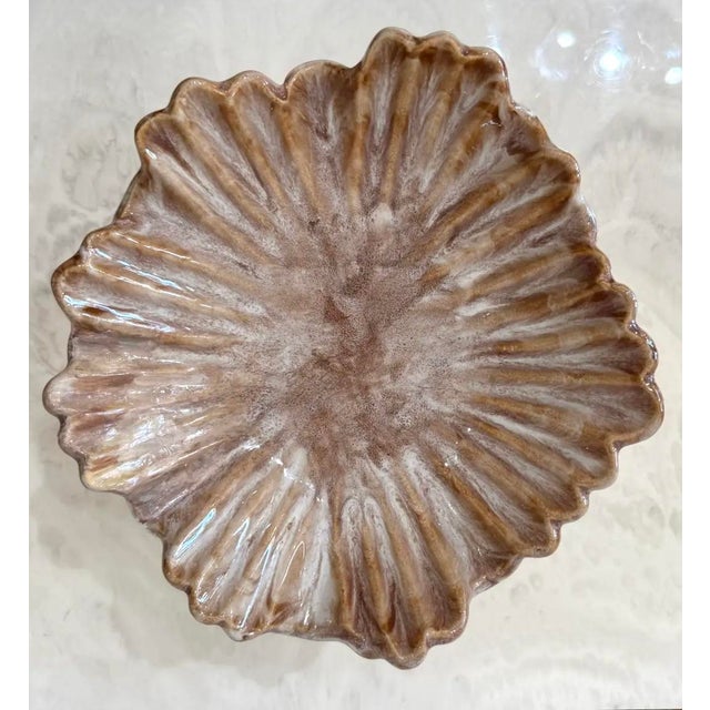 Late 20th Century Vintage Boho Majolica Monkey Shell Bowl For Sale - Image 5 of 12