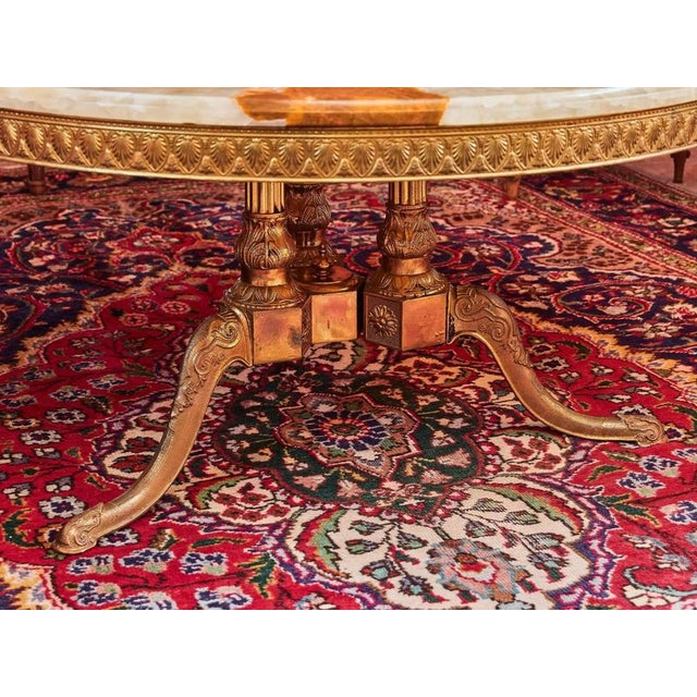 Round Coffee Table with Onyx For Sale - Image 3 of 11