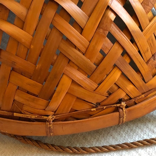 1970s Rattan Hanging Basket Planter For Sale - Image 9 of 13